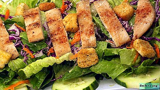 Wie man einen klassischen Caesar-Salat mit Hühnchen und Crackern kocht