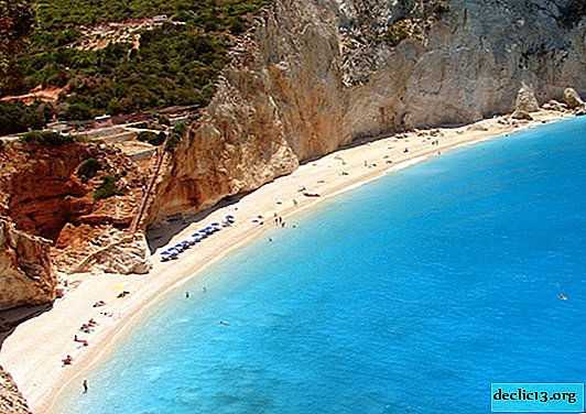 Lefkada - island of Greece with white cliffs and the azure sea