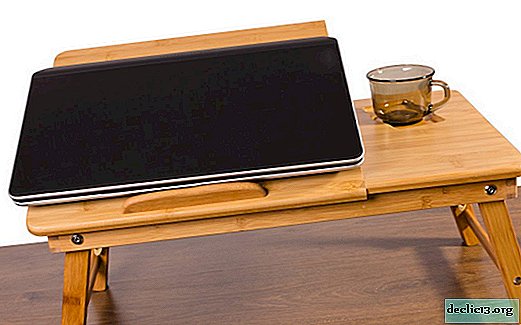 침대에서 노트북 테이블의 모델, 장점 및 단점