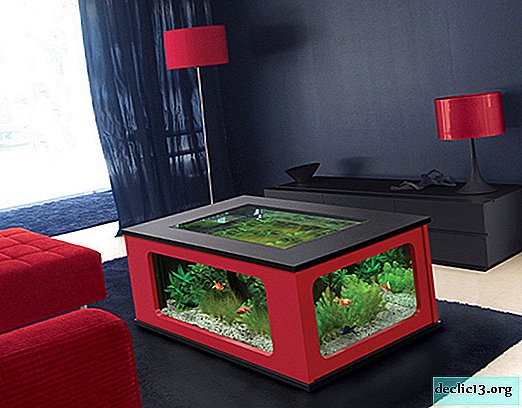 Odtenki postavitve mize za akvarij, izdelave sami