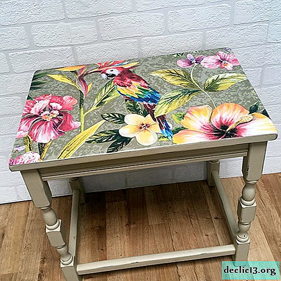 Updating the old table using decoupage technique, interesting ideas