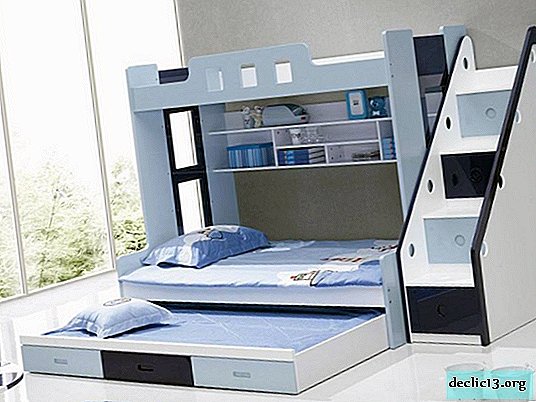 Oversigt over de bedste senge til tre børn, deres funktionelle funktioner