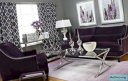 Features of the use of the purple sofa, manufacturing materials