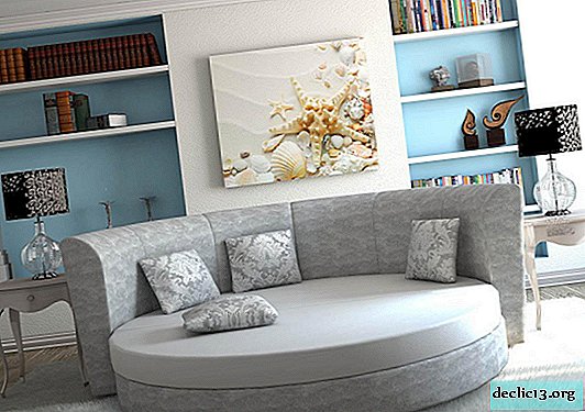Variasjoner av runde sofaer, fordeler og ulemper