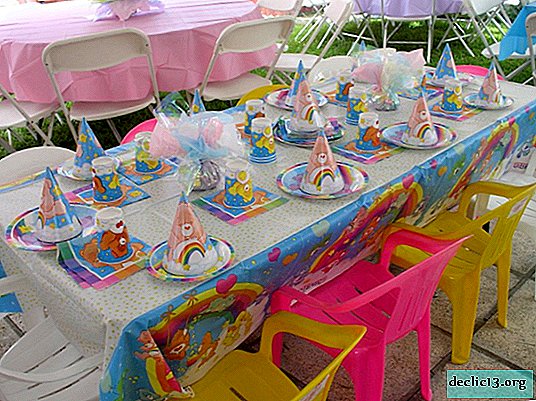 Children's birthday table decoration, holiday design ideas