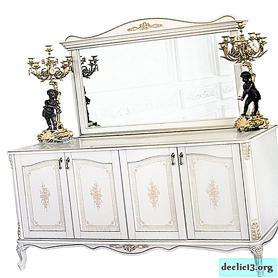 Options of dressers with a mirror, photo models