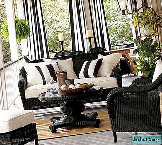 Options de mobilier dans la véranda et la terrasse, caractéristiques de fonctionnement - Maison d'été