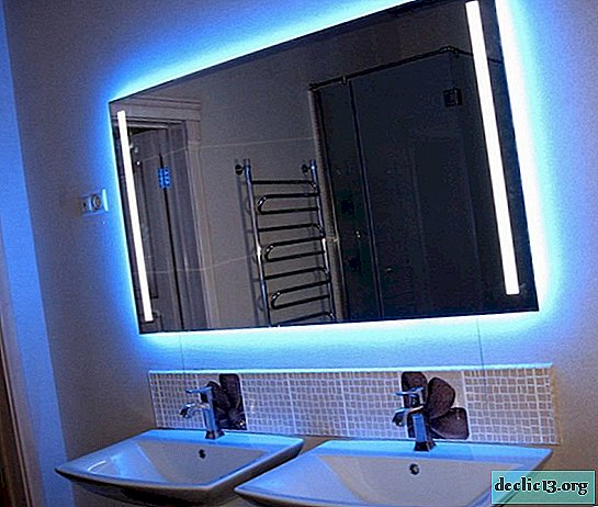 Types of lighting for the bathroom mirror, installation and connection options