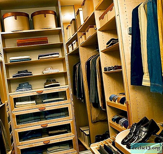 Types of shelves in the dressing room, selection tips