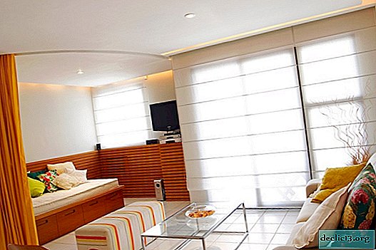 Dormitorio-salón de 18 metros cuadrados. m: ideas de organización hermosas y prácticas