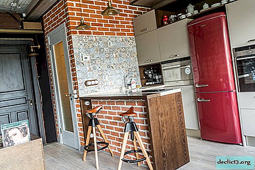 المطبخ 6 متر مربع م مع ثلاجة: العديد من الخيارات لتصميم جميل وعملي في الصورة