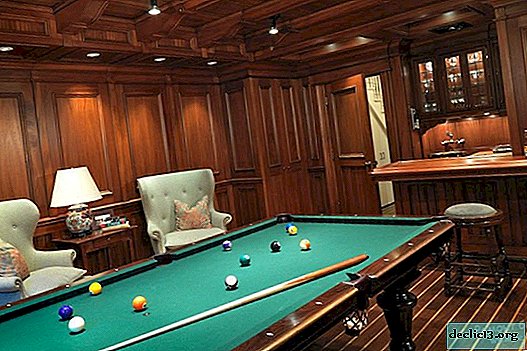Billiard room: interior and design on the photo