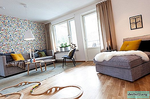 Diseño de apartamentos de tres habitaciones de estilo escandinavo.