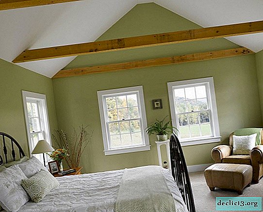 Interior and design of a green bedroom