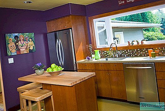 Violetinis virtuvės interjeras