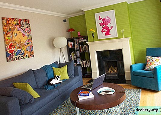 Zdobenie obývacej izby v zelených farbách