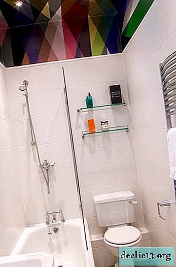 תכונות של בחירת החומר, הצל ואיכויות אחרות של התקרה בחדר האמבטיה