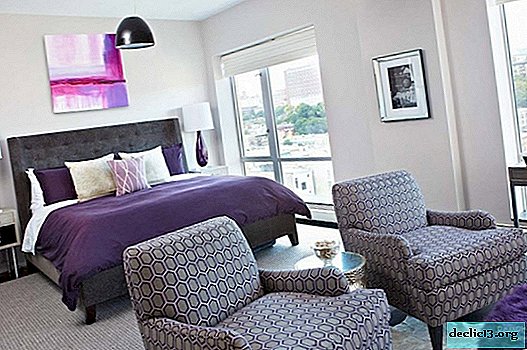 التصميم الداخلي لغرفة النوم الأرجواني قواعد الجمع وخيارات التصميم