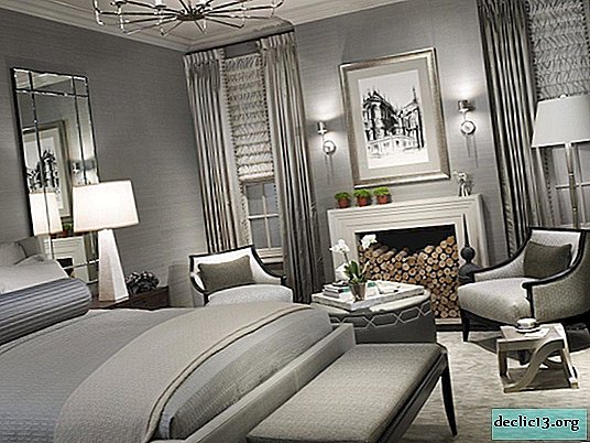 Siva spalnica - najboljši primeri uporabe barve v notranjosti različnih stilov