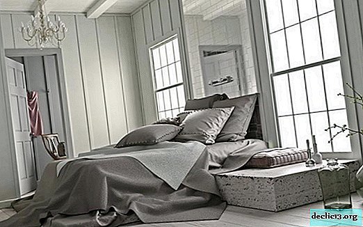 غرفة نوم رمادية: تصميم داخلي دافئ وأنيق للغاية في أفكار الصور