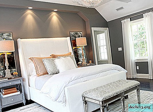 Gray color in the bedroom interior