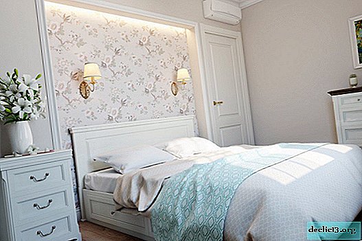 Soveværelse i lyse farver: smukke fotos af stilfuldt design