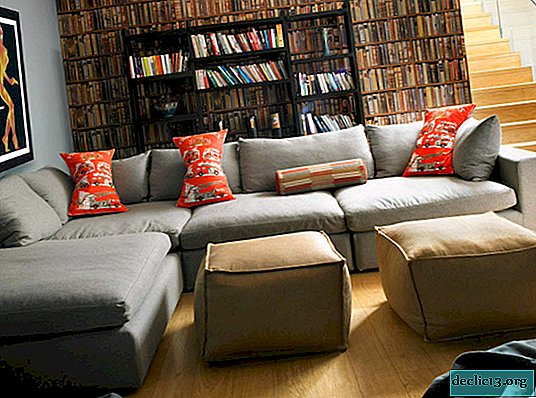 Corner sofa in the living room interior